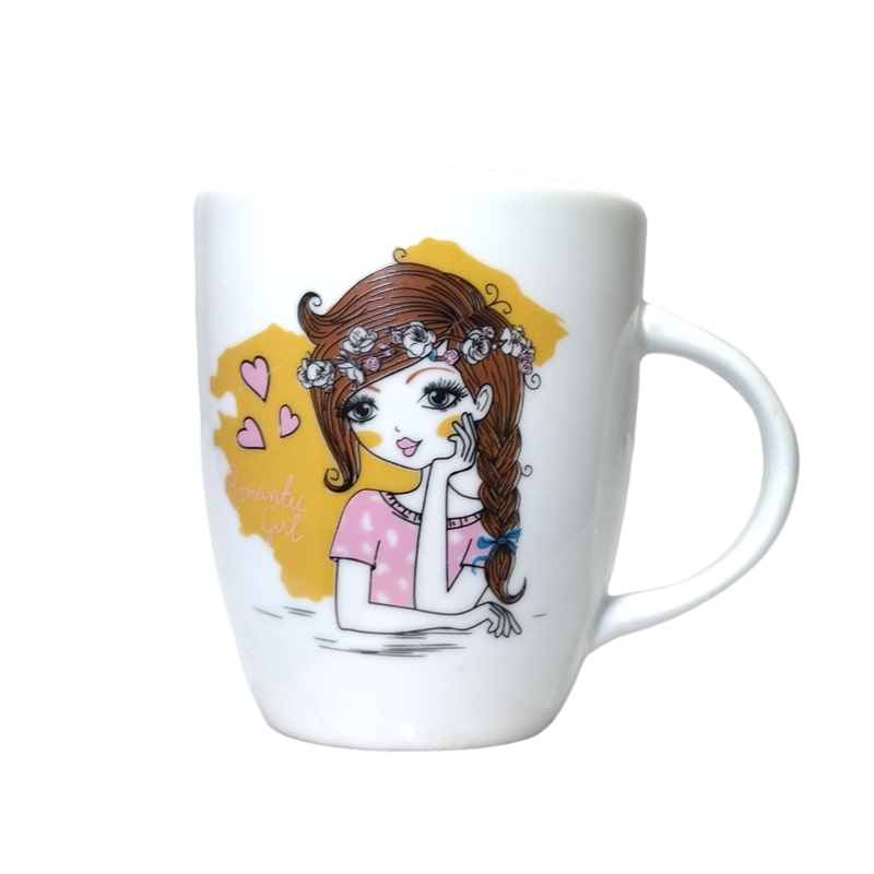 Ceramic mug with autumn girl design 2