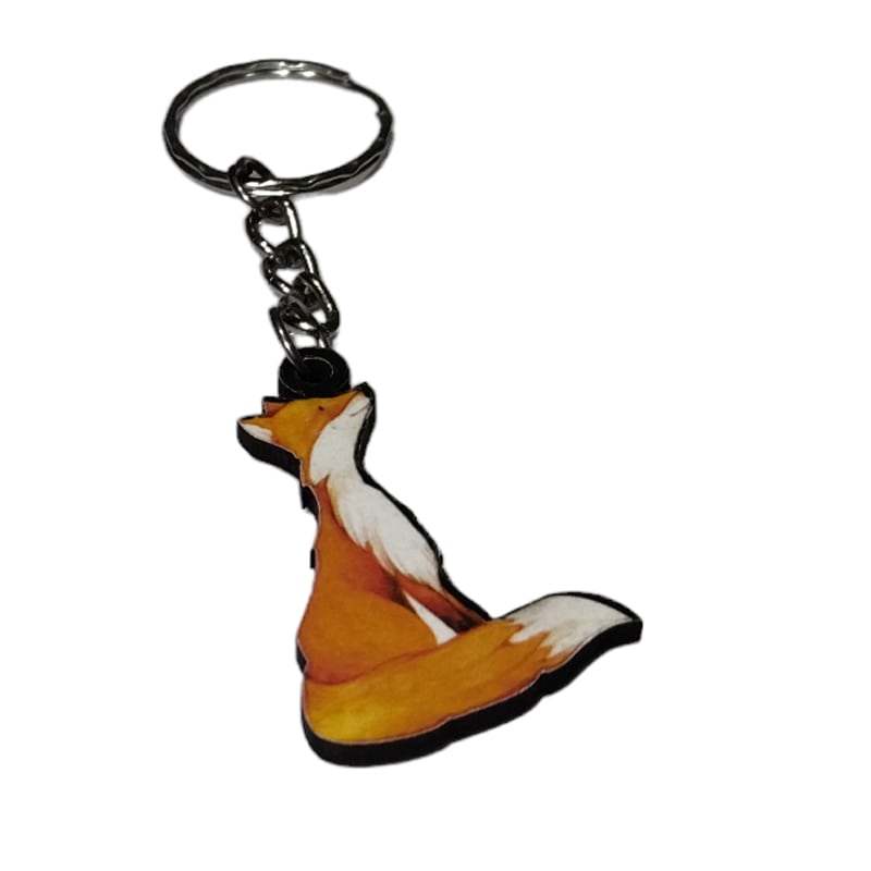 Fox design wooden key holder